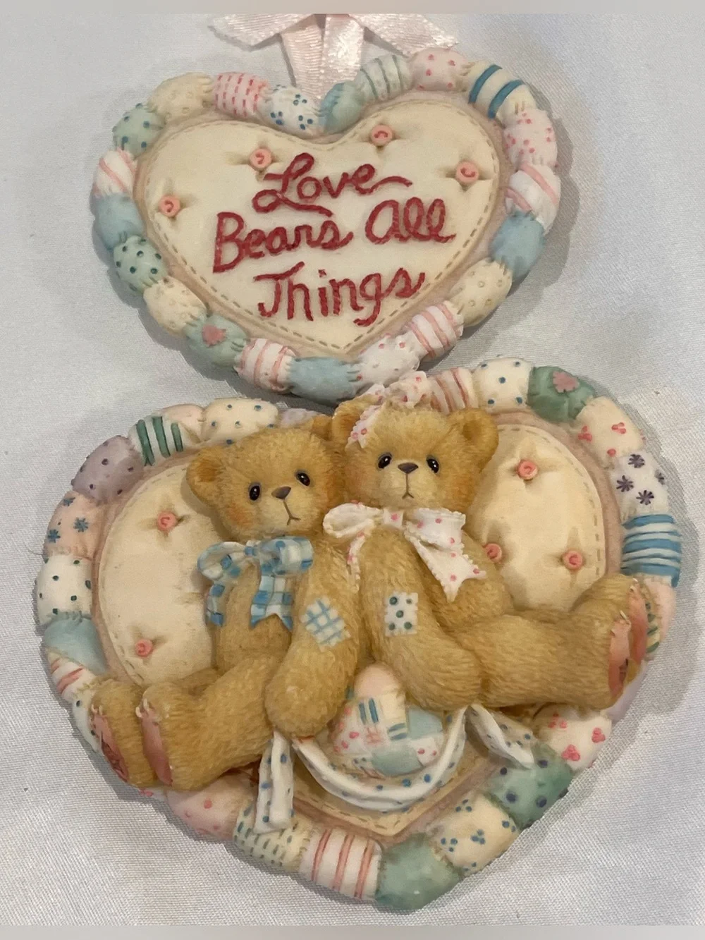 Cherished Teddies 1996 Love Bears All Things Heart Ornament Enesco
